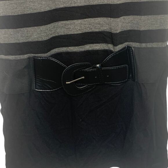 NEW Retro Mini Dress M Black Gray Delirious Los Angeles Y2K Cowl Neck Stretch - Picture 3 of 8